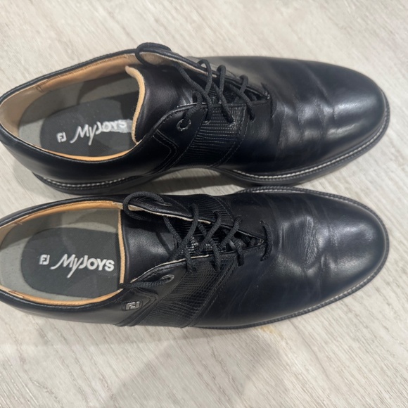 Men's FootJoy Dryjoy Premiere Flint Spikeless Golf Shoes Black - Picture 2 of 3